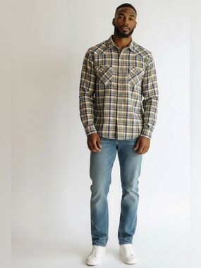 J Crew Yellow, Blue & Purple Plaid Button-Down Shirt